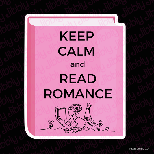 Keep Calm and Read Romance Waterproof Vinyl Sticker