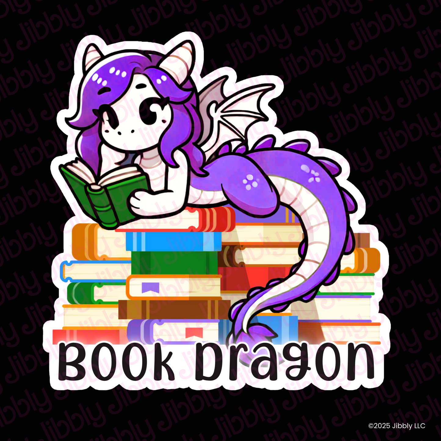 Book Dragon Waterproof Vinyl Sticker