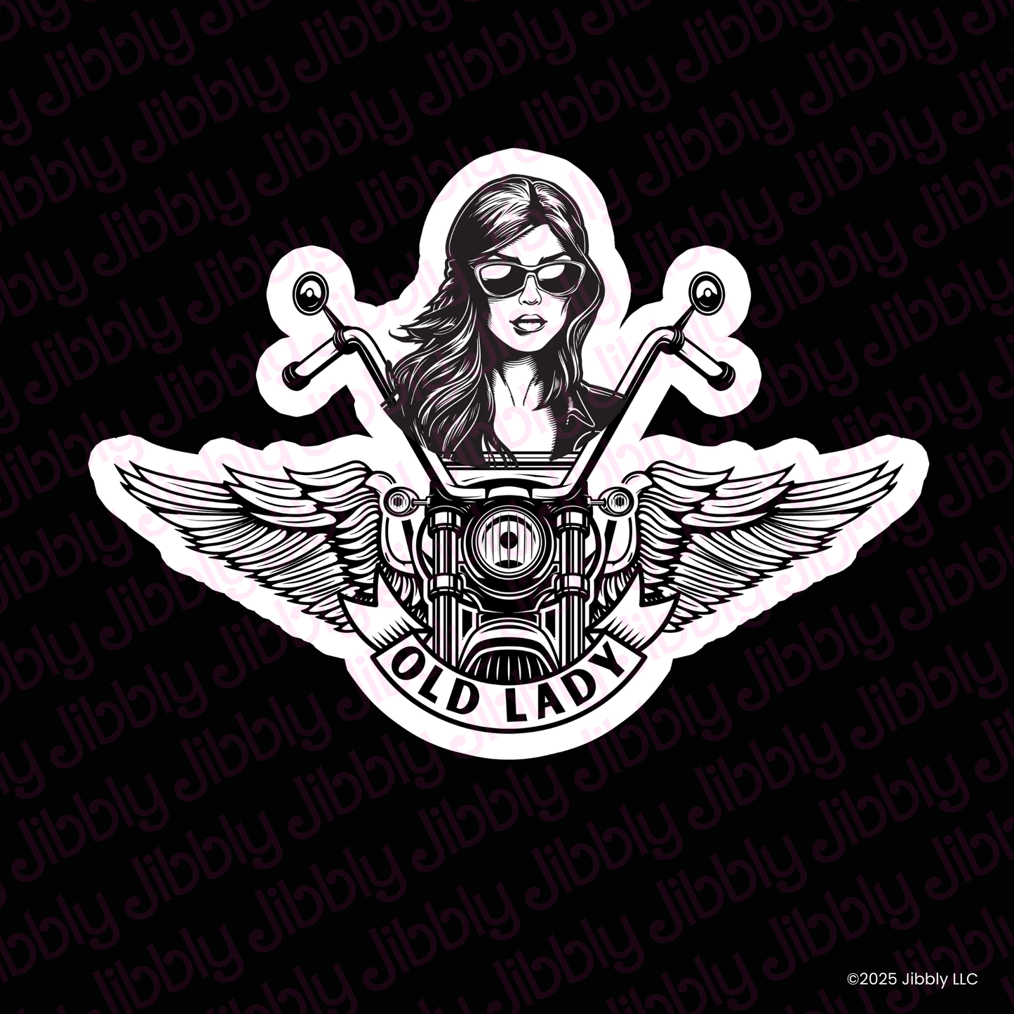 Old Lady Waterproof Vinyl Sticker