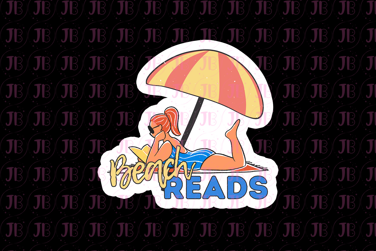 Bookish Gift - Romance Reader Sticker - Beach Reads Weatherproof Vinyl Sticker