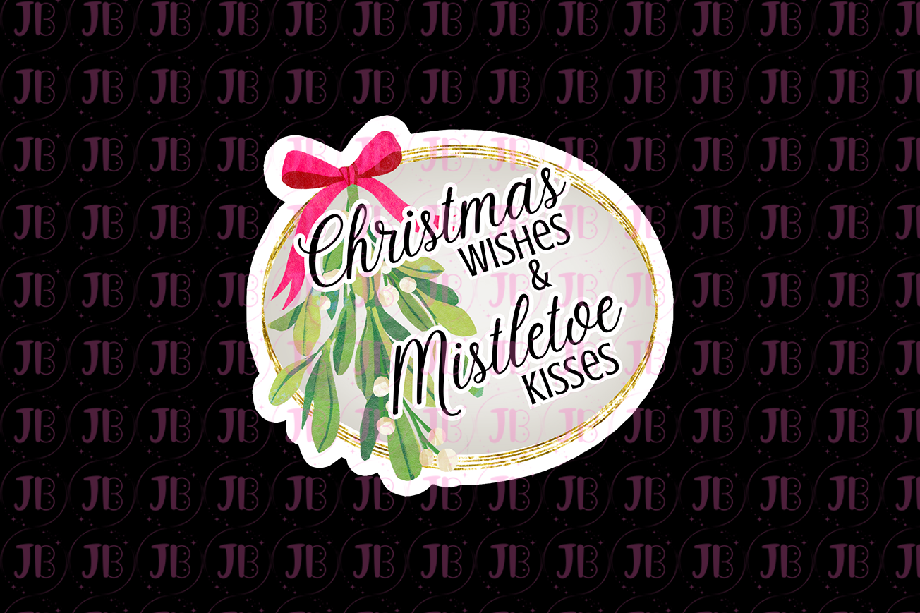 Bookish Gift - Romance Reader Sticker - Christmas Wishes and Mistletoe Kisses Sticker