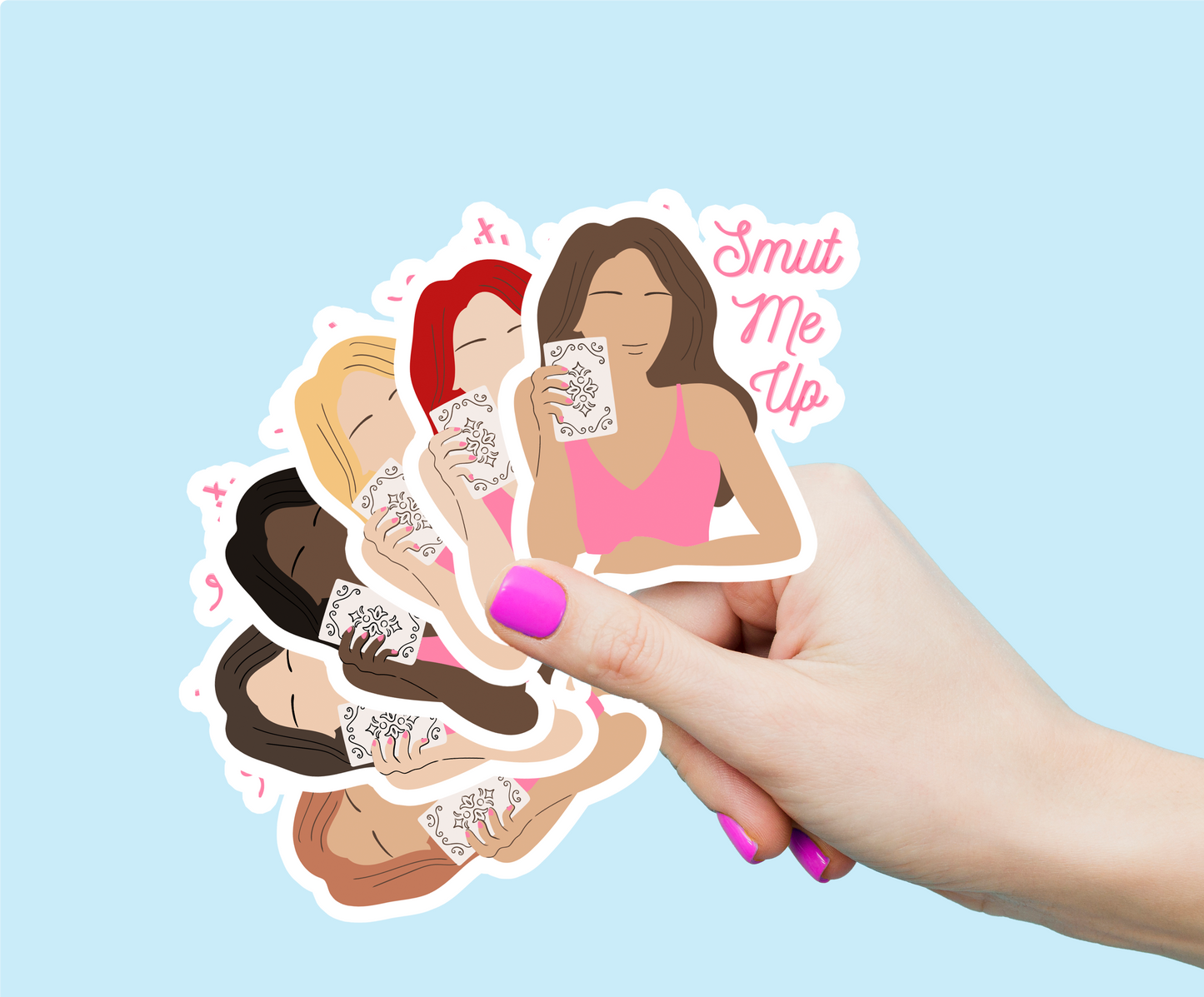 Bookish Gift - Romance Reader Sticker - Smut Me Up Black Hair with Dark Skin Weatherproof Vinyl Sticker
