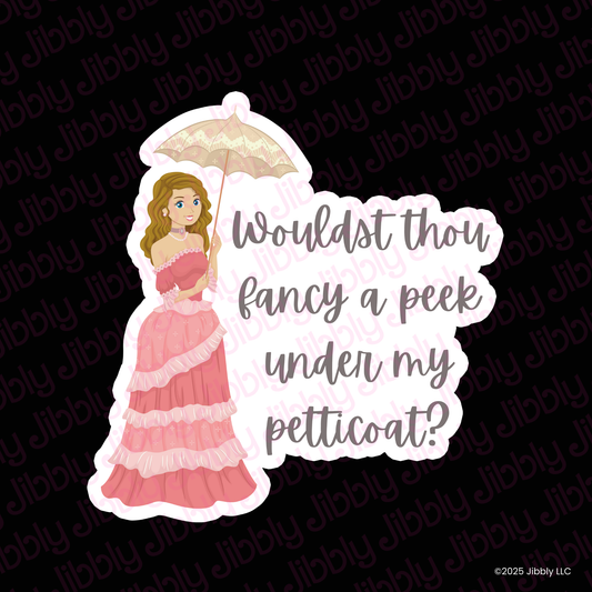 Peek Under Petticoat Sticker