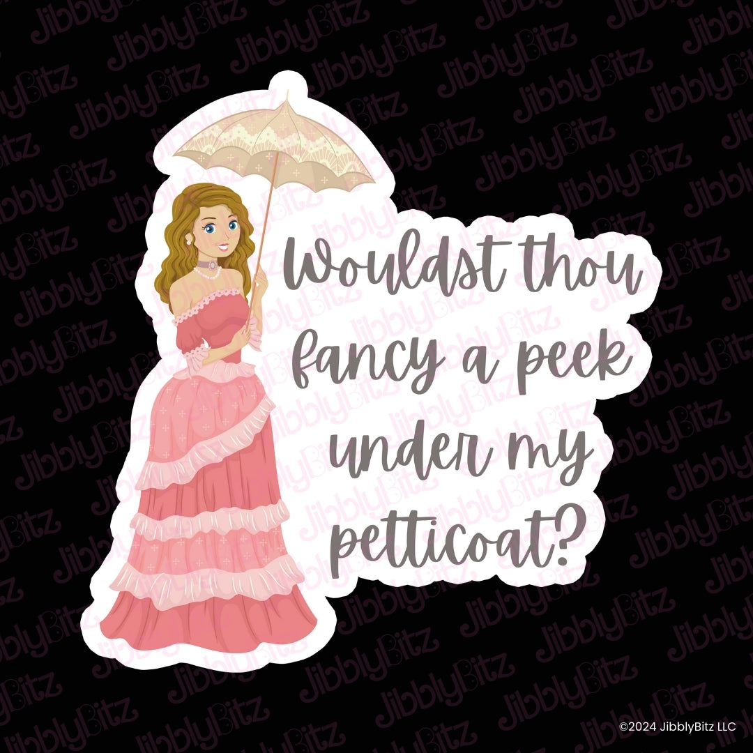 Bookish Gift - Romance Reader Bit Charm - Wouldst Thou Fancy a Peek Under My Petticoat Charm