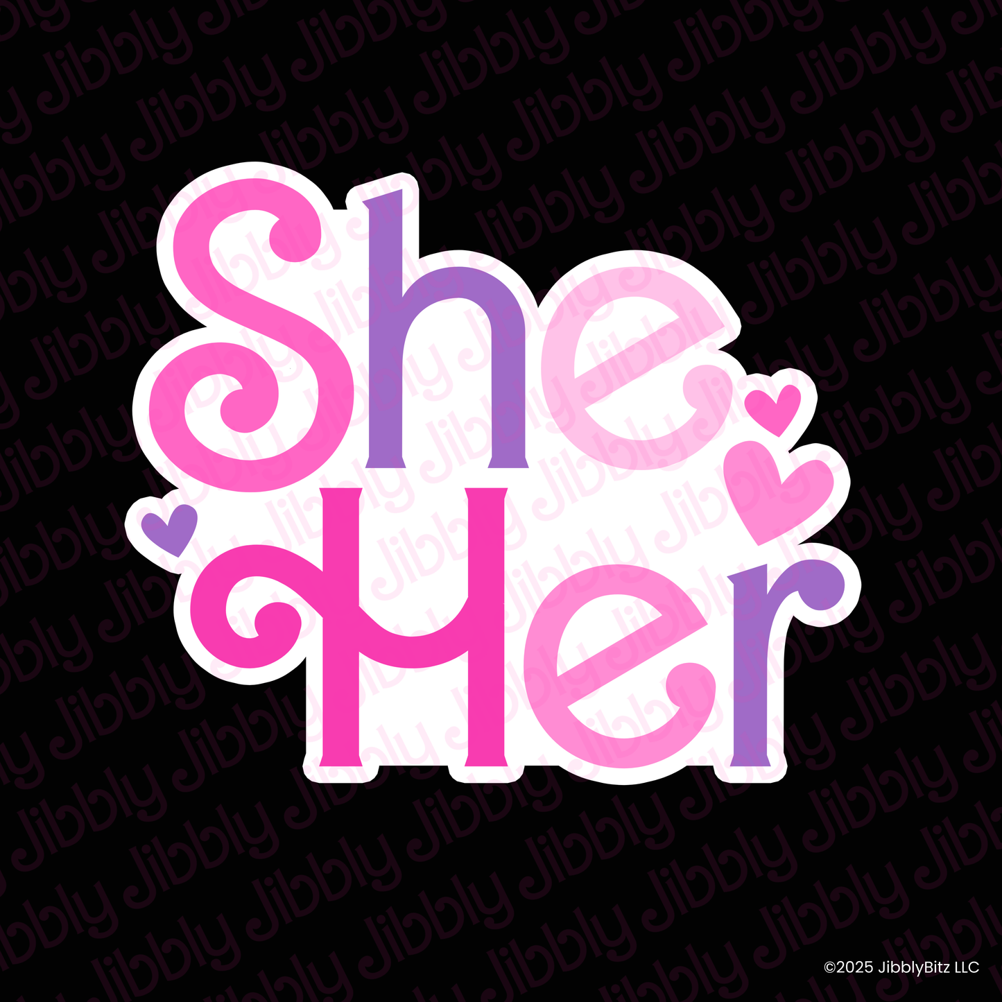 She/Her Waterproof Vinyl Sticker