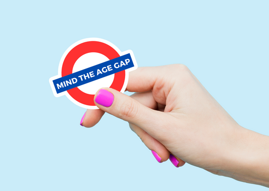 Mind the Age Gap Weatherproof Vinyl Sticker