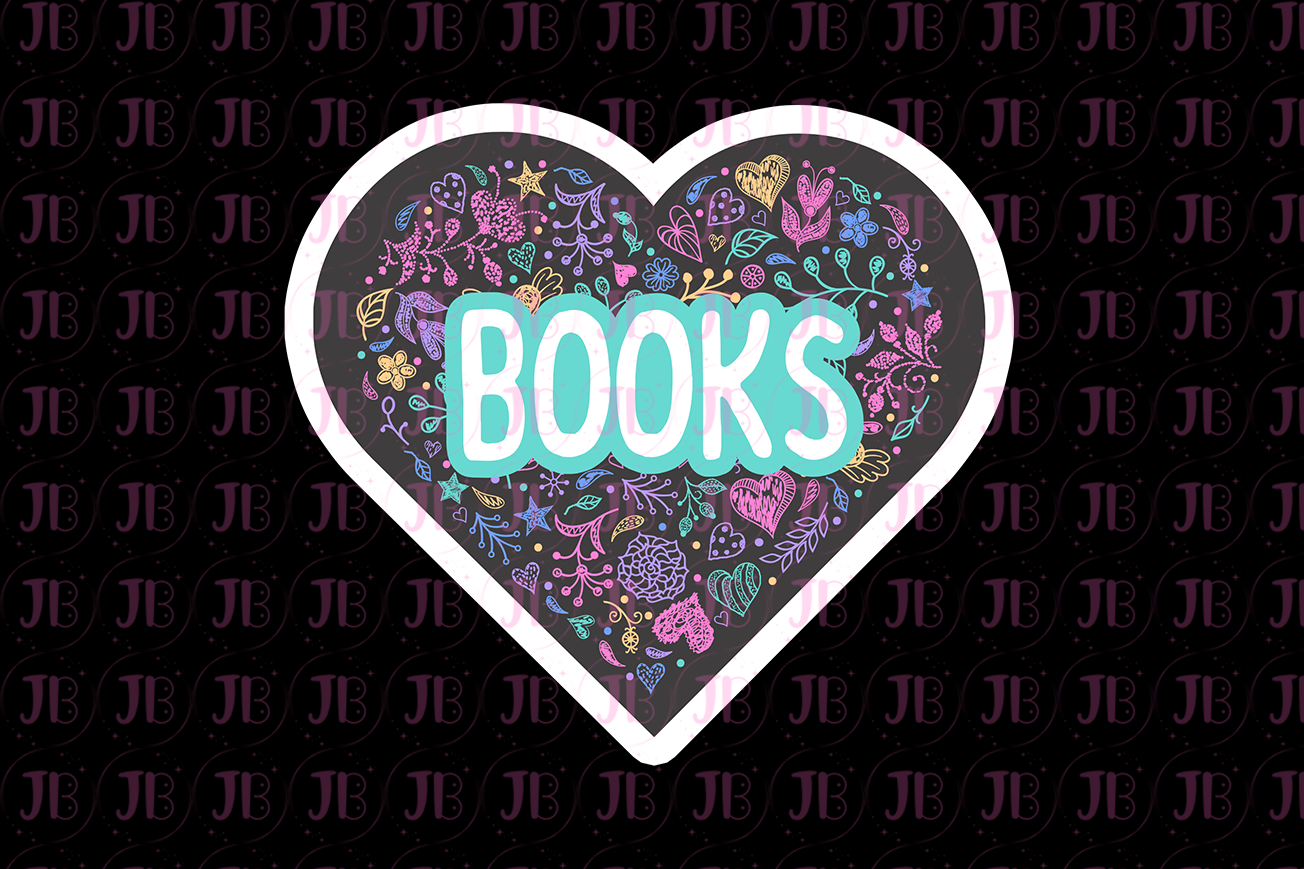 Bookish Gift - Romance Reader Sticker - Love Books Weatherproof Vinyl Sticker