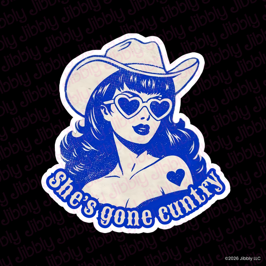 She's Gone Country Weatherproof Vinyl Sticker | Bookish Gift | Romance Reader Collectable