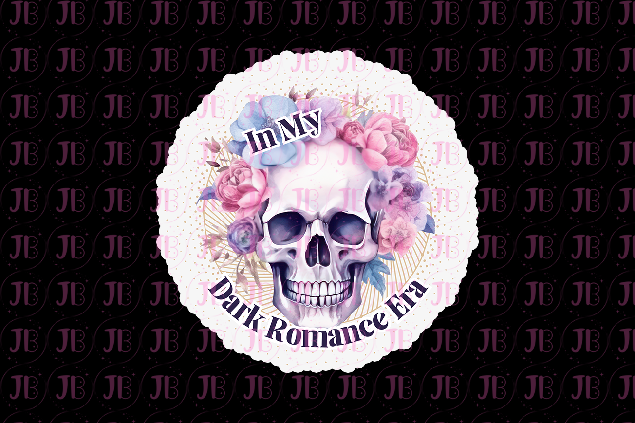 Bookish Gift - Romance Reader Sticker - In My Dark Romance Era Weatherproof Vinyl Sticker