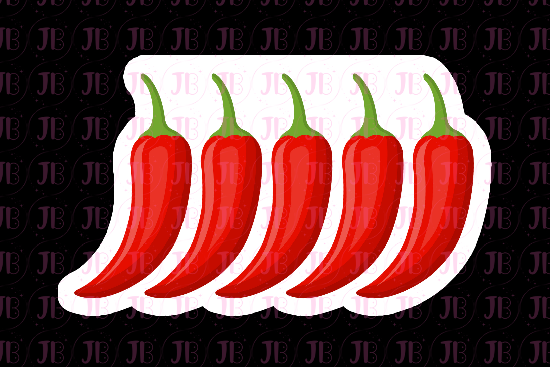 Five Chilis Weatherproof Vinyl Sticker