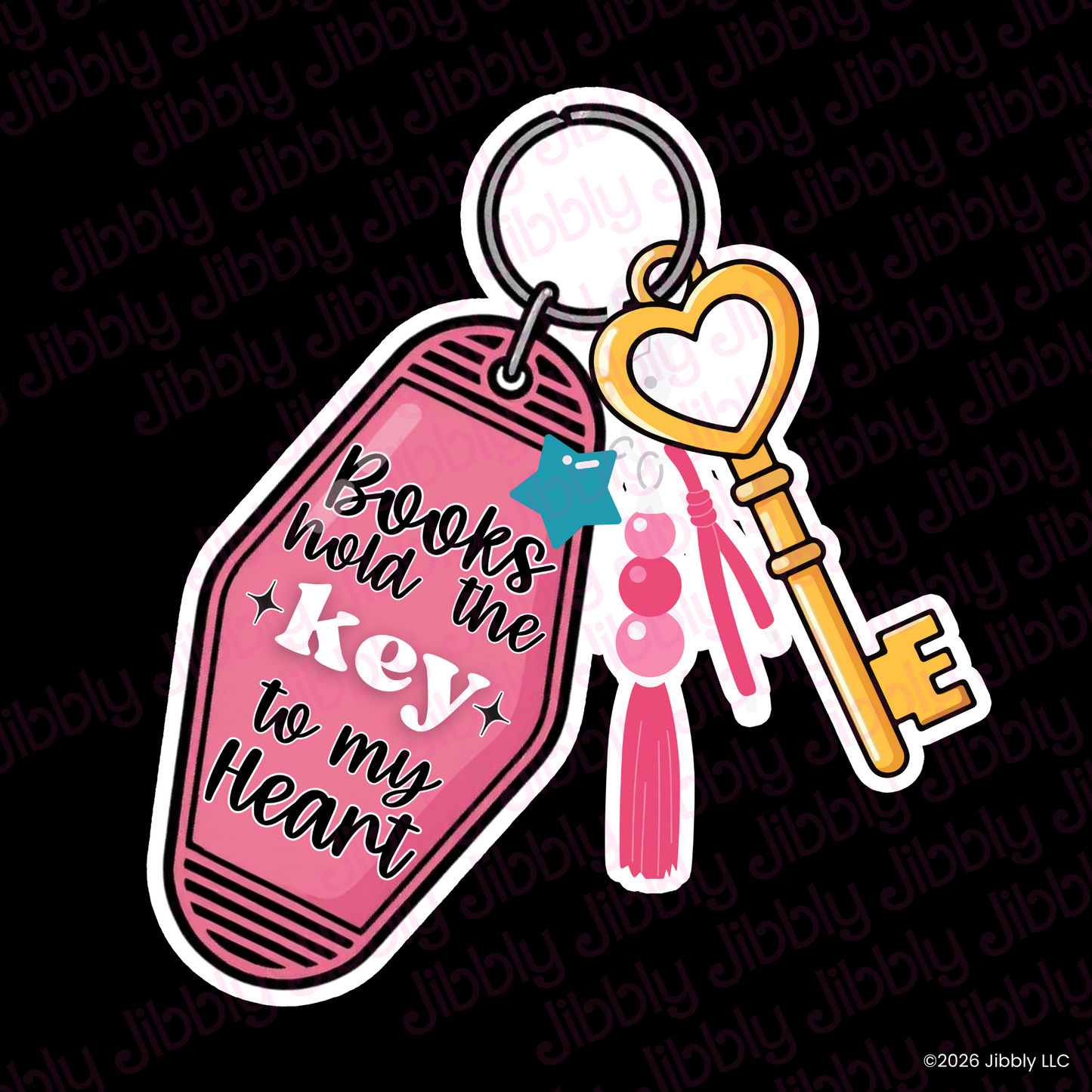 Books hold the key to my heart Weatherproof Vinyl Sticker | Bookish Gift | Romance Reader Collectable