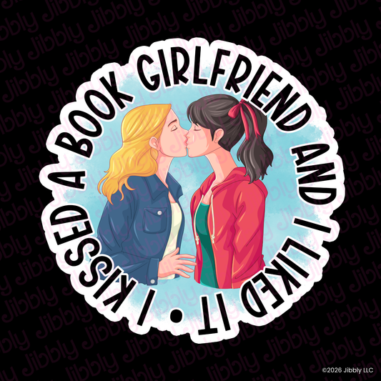 Kissed A Book Girlfriend Weatherproof Vinyl Sticker | Bookish Gift | Romance Reader Collectable