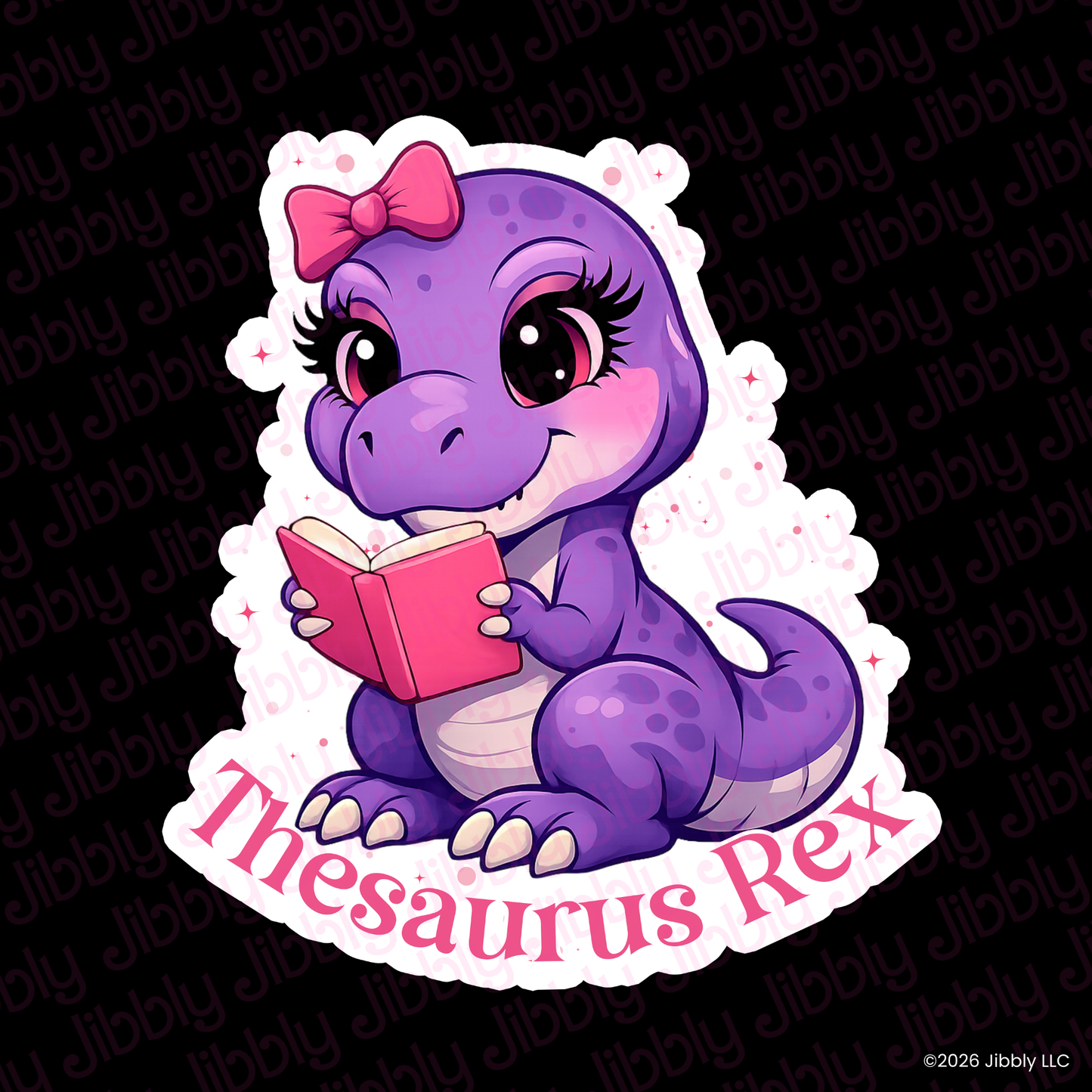 Thesaurus Rex Weatherproof Vinyl Sticker | Bookish Gift | Romance Reader Collectable