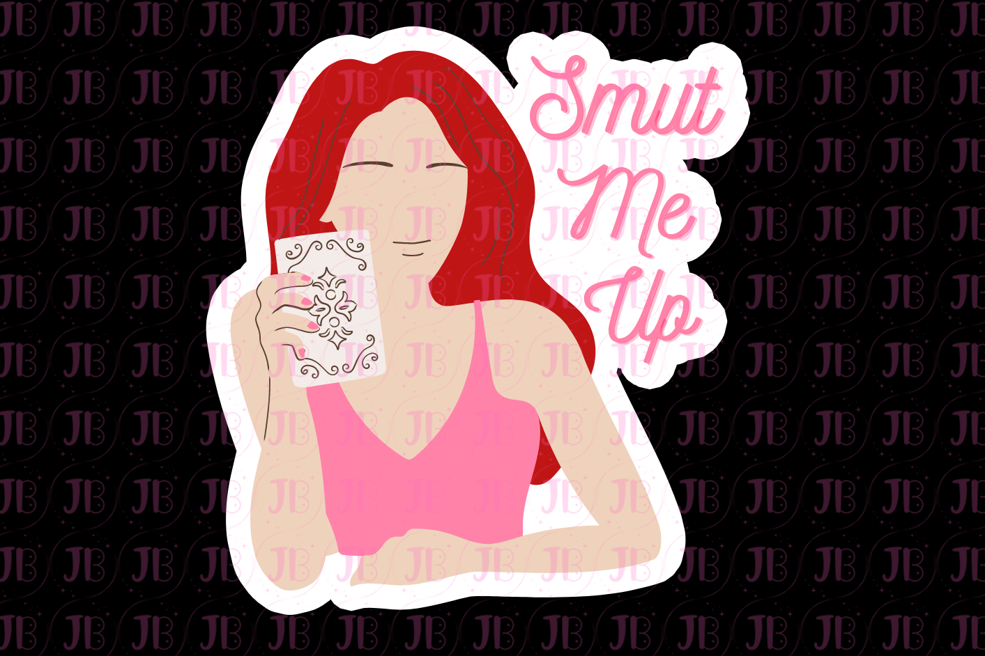 Smut Me Up Red Hair Weatherproof Vinyl Sticker