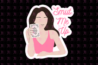 Smut Me Up Black Hair Weatherproof Vinyl Sticker