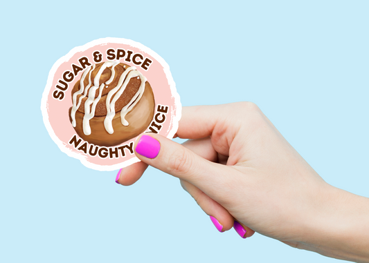 Sugar & Spice, Naughty & Nice Weatherproof Vinyl Sticker