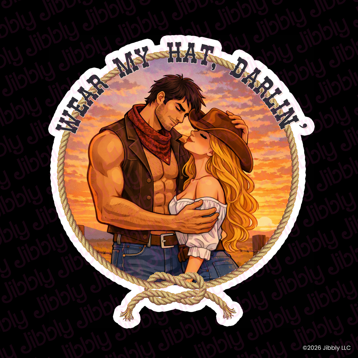 Wear My Hat Darlin Weatherproof Vinyl Sticker | Bookish Gift | Romance Reader Collectable
